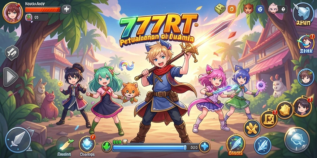 Screenshot utama menunjukkan aksi seru permainan Anime 777RT.