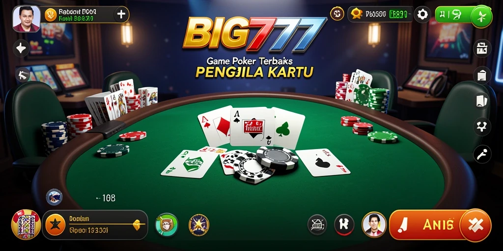 Tampilan gameplay Poker yang mendebarkan dan menantang.