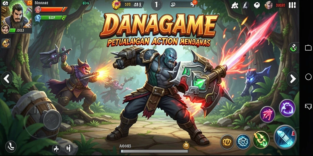 Screenshot gameplay menampilkan aksi pertempuran yang mendebarkan.