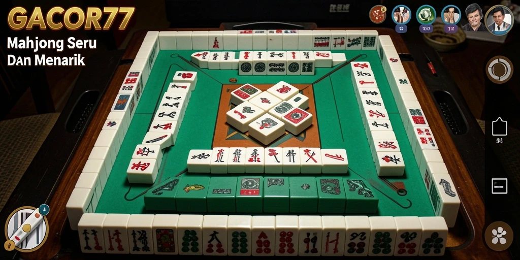 Tampilan gameplay seru dengan papan Mahjong yang menantang.