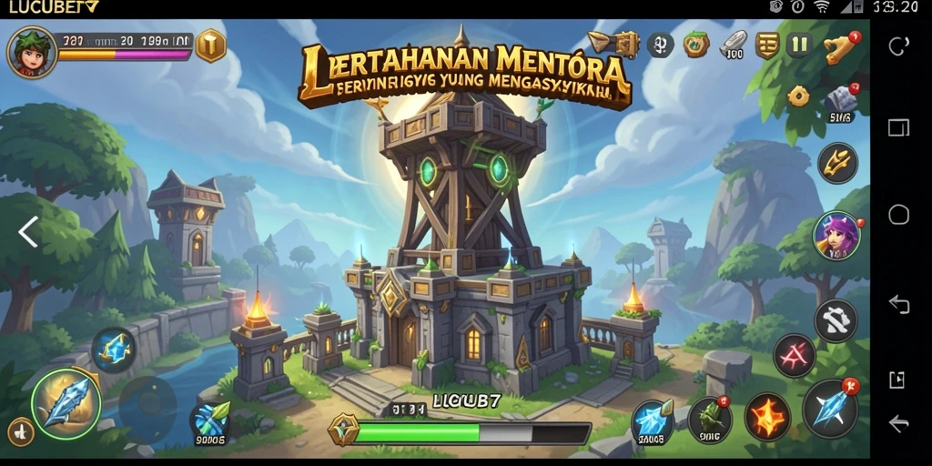 Screenshot gameplay LUCUBET dengan strategi Tower Defense yang menarik.