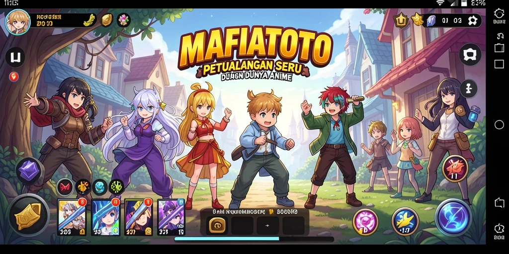 Tampilan gameplay MAFIATOTO dengan karakter anime yang menarik.