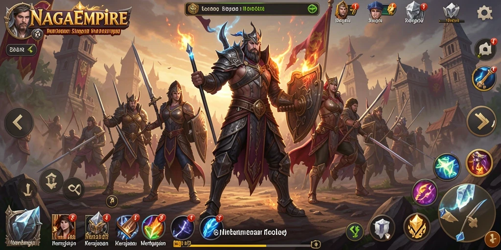 Tampilan gameplay NAGAEMPIRE yang seru dan menantang.