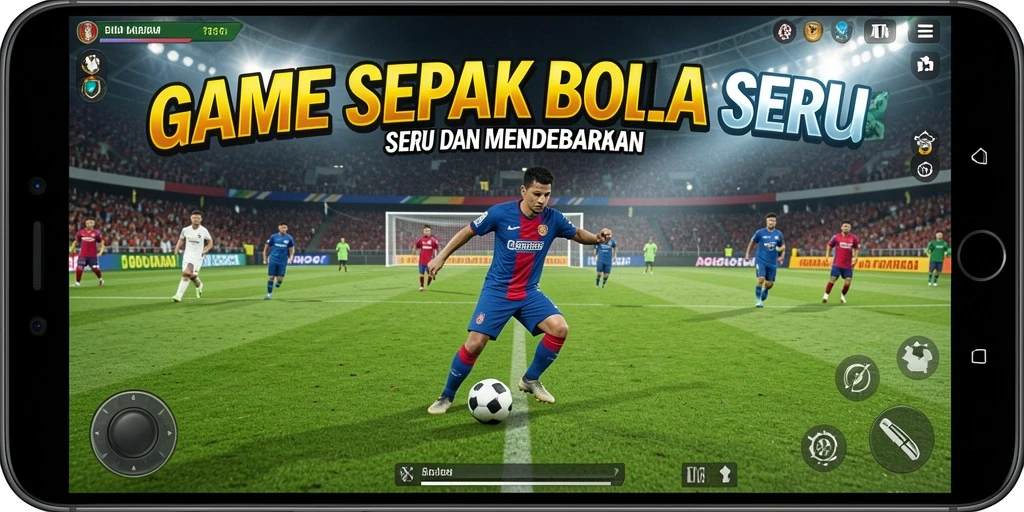 Screenshot T6 menampilkan aksi seru dalam pertandingan sepak bola.