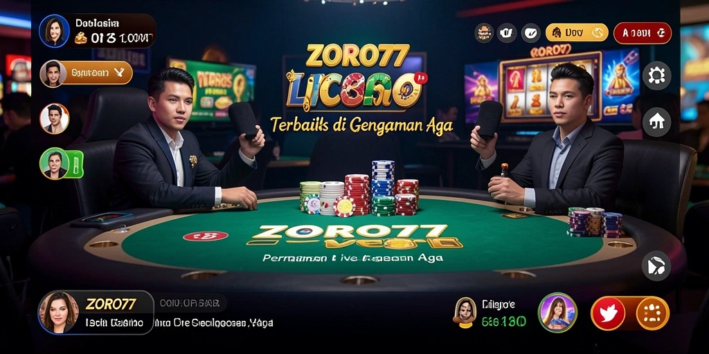Tampilan utama ZORO77 dengan permainan Live Casino yang seru.